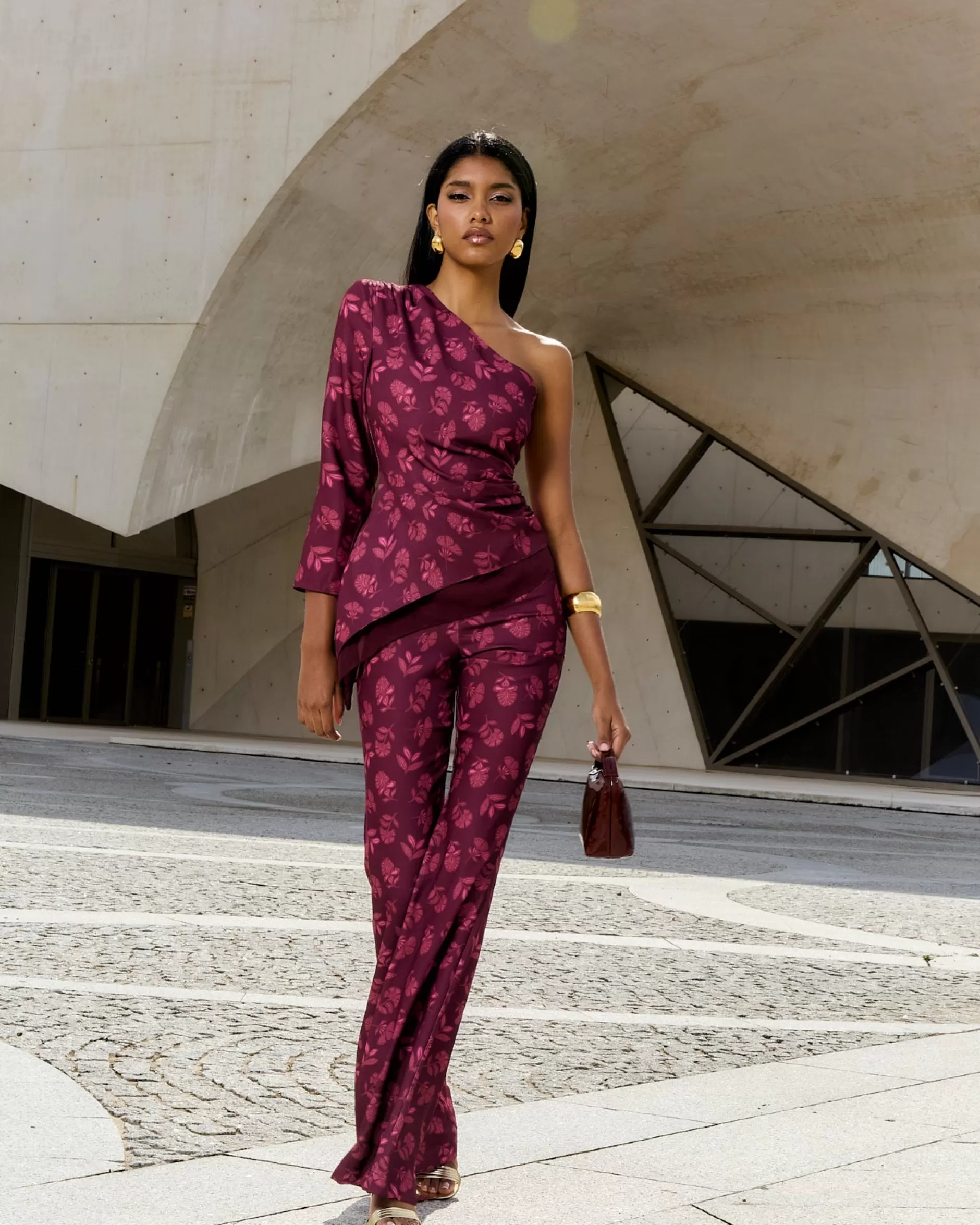 Lady Pipa Sets | Faldas Y Pantalones-Pantalón Alsacia Manila Berenjena